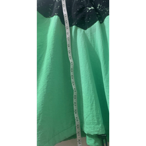 Vintage 90s Maui & Sons Large Green Windbreaker Jacket Shark Pattern - Picture 10 of 11